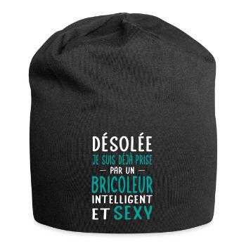 Désolée déjà prise par un bricoleur sexy - Bonnet en jersey - noir - Devant