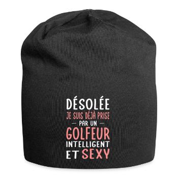 Désolée déjà prise par un golfeur sexy - Bonnet en jersey - noir - Devant