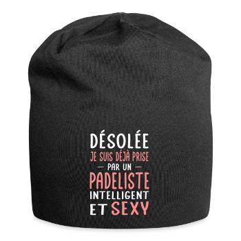 Désolée déjà prise par un padeliste sexy - Bonnet en jersey - noir - Devant