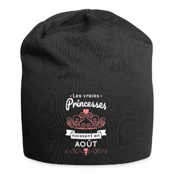 Anniversaire - Les princesses naissent en Août - Bonnet en jersey - noir - Devant