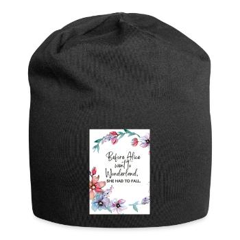 Before Alice went to Wonderland - Jersey Beanie - black - Front
