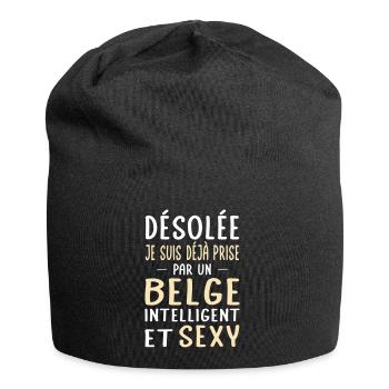 Désolée déjà prise par un Belge sexy - Bonnet en jersey - noir - Devant
