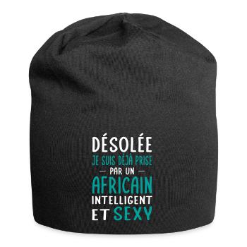 Désolée déjà prise par un Africain sexy - Bonnet en jersey - noir - Devant