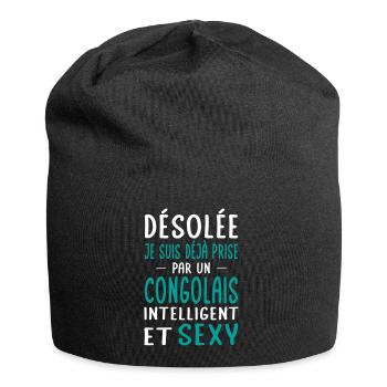 Désolée déjà prise par un Congolais sexy - Bonnet en jersey - noir - Devant