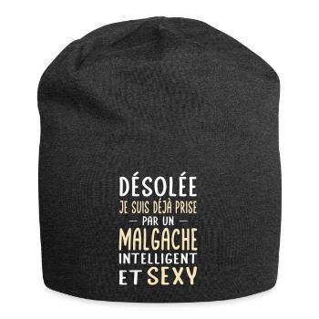 Désolée déjà prise par un Malgache sexy - Bonnet en jersey - charbon - Devant