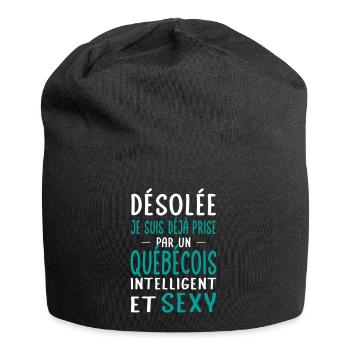 Désolée déjà prise par un Québecois sexy - Bonnet en jersey - noir - Devant