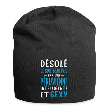 Désolé déjà pris par une Péruvienne sexy - Bonnet en jersey - noir - Devant