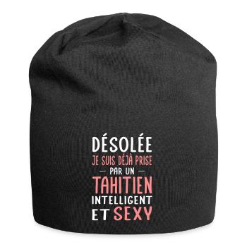 Désolée déjà prise par un Tahitien sexy - Bonnet en jersey - noir - Devant