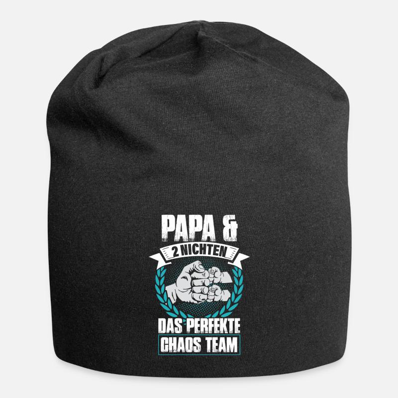 Papa und 2 Nichten Das Perfekte Chaos Team - Jersey-Beanie - Schwarz