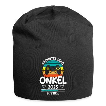 Nächstes Level Onkel 2023 Loading Schwangerschaft - Jersey-Beanie - Schwarz - Vorne