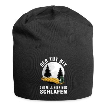 biwak bushcraft outdoor shelter wildlife - Jersey-Beanie - Schwarz - Vorne
