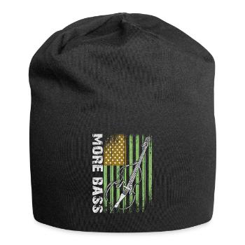 More Bass Double Bass with American Flag - Jersey Beanie - black - Front