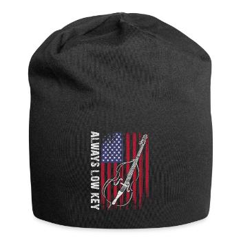 More bass - no treble - double bass for musicians - Jersey Beanie - black - Front