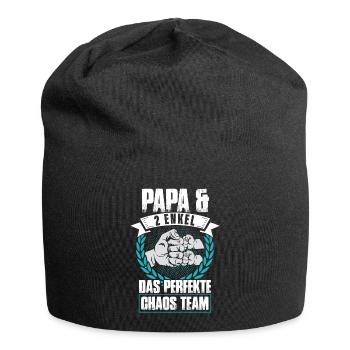 Papa 2 Enkel Das Perfekte Chaos Team - Jersey-Beanie - Schwarz - Vorne