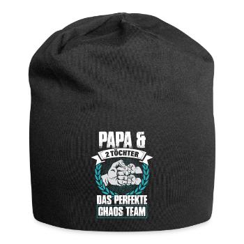 Papa und 2 Töchter Das Perfekte Chaos Team - Jersey-Beanie - Schwarz - Vorne