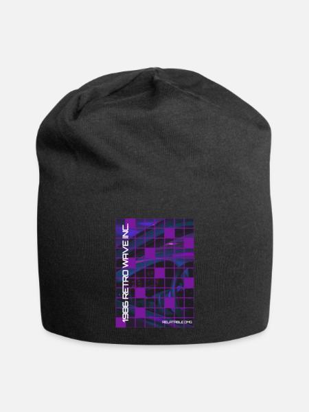 '86 Retro Wave Synthwave Car Interior - Jersey-Beanie - Schwarz