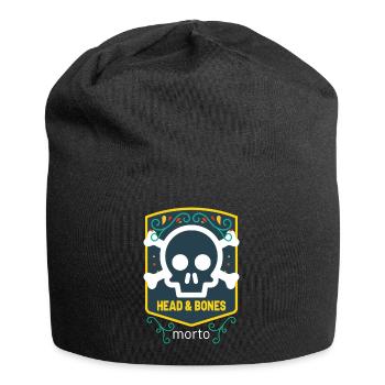 Head and bones - Jersey Beanie - black - Front