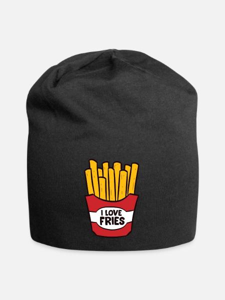 Pommes - I LOVE FRIES - Jersey-Beanie - Schwarz