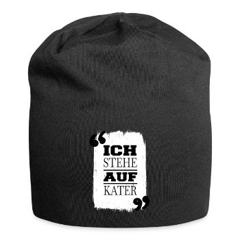 raubkatze spruch lieben geek lustiger spruch spaß - Jersey-Beanie - Schwarz - Vorne