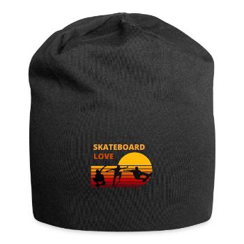 Skateboard love motif for skaters and athletes - Jersey Beanie - black - Front