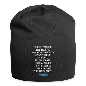 Fishing Angler Fishing Rod - Jersey Beanie - black - Front