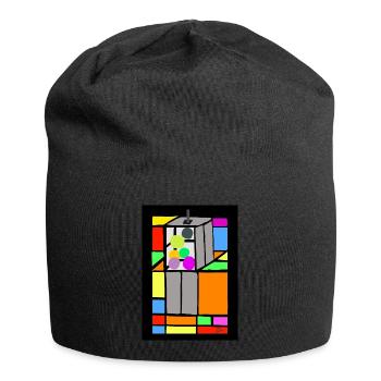 Aufzug v verbessert - Jersey-Beanie - Schwarz - Vorne