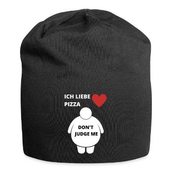 Ich Liebe Pizza schäme mich nicht dicker Bauch DE - Jersey-Beanie - Schwarz - Vorne