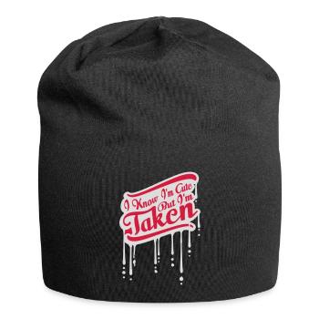 cute but taken quote - Jersey Beanie - black - Front