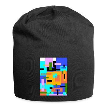 Peinture abstraite - Bonnet en jersey - noir - Devant