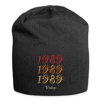 Jahrgang 1989 - Jersey-Beanie - Schwarz - Vorne