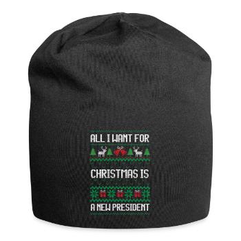 All i want for christmas is a new president - Jersey Beanie - black - Front