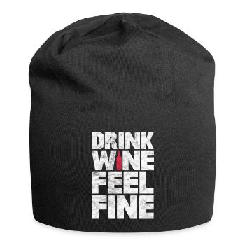 Drink Wine Feel Fine – I Wined A Lot But I - Jersey Beanie - black - Front
