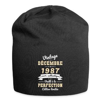 Anniversaire 35 ans - Décembre 1987 Vintage - Bonnet en jersey - noir - Devant