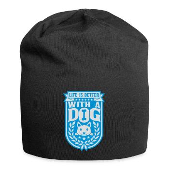better with a dog - Jersey Beanie - black - Front