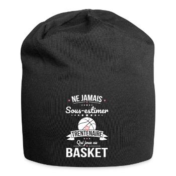 Sous-estimer une trentenaire qui joue au basket - Bonnet en jersey - noir - Devant