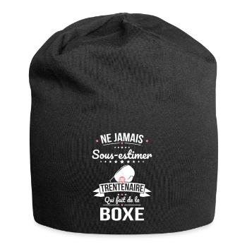 Sous-estimer une trentenaire qui fait de la boxe - Bonnet en jersey - noir - Devant