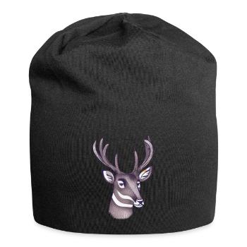 Deerhead in autumn Deer Antlers Goat Fawn 7 - Jersey Beanie - black - Front