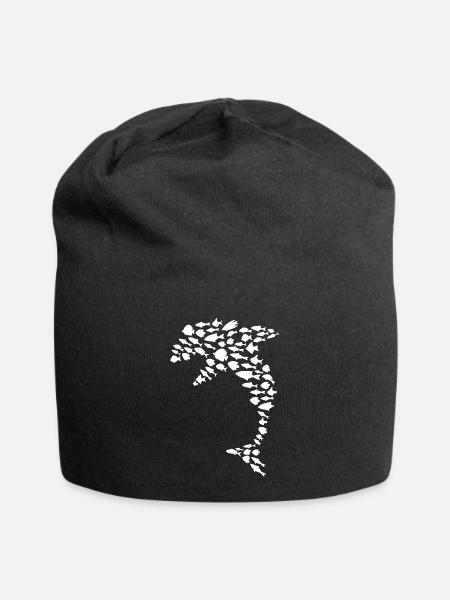 Delphin Fische Meeres Fisch - Jersey-Beanie - Schwarz