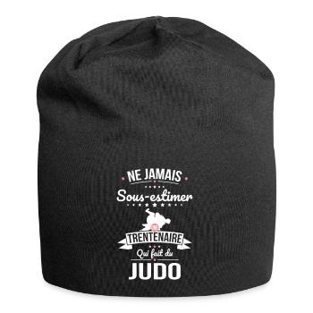 Sous-estimer une trentenaire qui fait du judo - Bonnet en jersey - noir - Devant