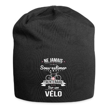 Sous-estimer une trentenaire sur son vélo - Bonnet en jersey - noir - Devant