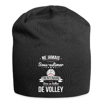 Sous-estimer une trentenaire avec ballon de volley - Bonnet en jersey - noir - Devant