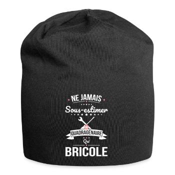 Sous-estimer une quadragénaire qui bricole - Bonnet en jersey - noir - Devant