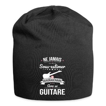 Sous-estimer une quadragénaire avec sa guitare - Bonnet en jersey - noir - Devant