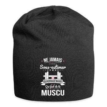 Sous-estimer quadragénaire qui fait de la muscu - Bonnet en jersey - noir - Devant
