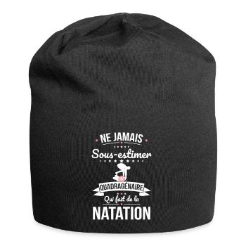 Sous-estimer quadragénaire qui fait de la natation - Bonnet en jersey - noir - Devant