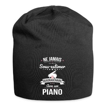 Sous-estimer une quadragénaire avec son piano - Bonnet en jersey - noir - Devant