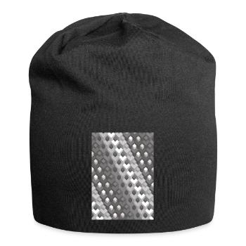 Graustufen Farbverlauf Rechtswendung - Jersey-Beanie - Schwarz - Vorne