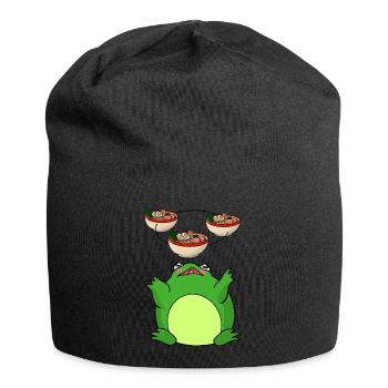 Anime Ramen und Frosch - Jersey-Beanie - Schwarz - Vorne