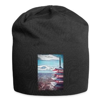 Vintage Arakurayama Sengen Park Japanische Malerei - Jersey-Beanie - Schwarz - Vorne