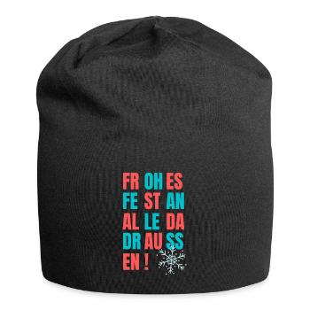 Frohes Fest an alle - Jersey-Beanie - Schwarz - Vorne